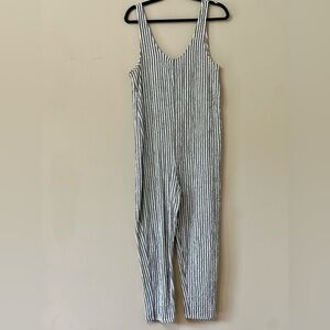 Railroad Striped Drop Waist Sleeveless Jumpsuit Size M​